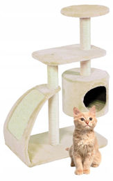 Zolux Kratzbaum WAVE L für Katzen Beige 91 cm aus Plüsch und Jute – Bild 1 von 3