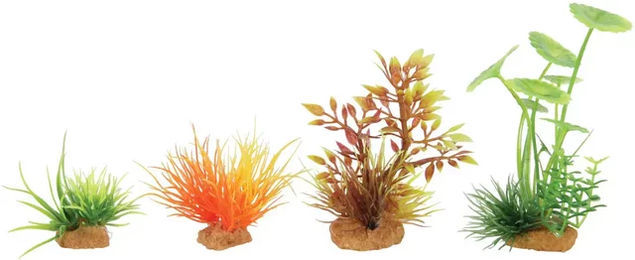 Produktbild von Zolux Kunstpflanze Decor Plant Boit Mix Modell 3 für Aquarien 4er Pack