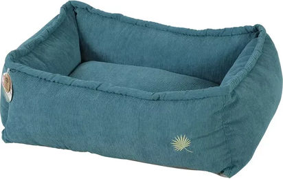Produktbild von Zolux Lounge Toscane Hundekorb aus Velours in Blau-Gold für kleine Hunde