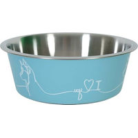 Produktbild von Zolux Love Dog Futternapf aus Edelstahl Blau 1200 ml rutschfest