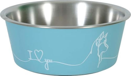 Produktbild von Zolux Love Dog Futternapf aus Edelstahl Blau 400 ml rutschfest