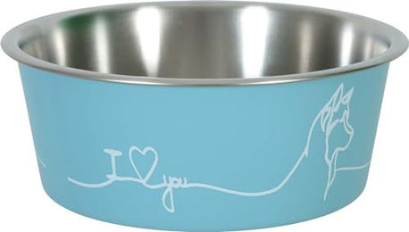 Produktbild von Zolux Love Dog Futternapf aus Edelstahl Blau 750 ml rutschfest