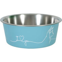 Produktbild von Zolux Love Dog Futternapf aus Edelstahl Blau 750 ml rutschfest