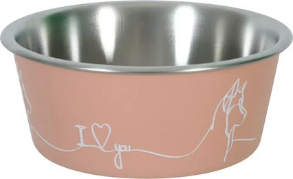 Produktbild von Zolux Love Dog Futternapf aus Edelstahl in Rosa, rutschfest, 1700 ml