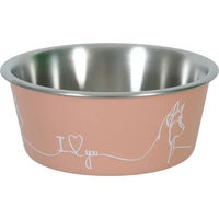 Produktbild von Zolux Love Dog Futternapf aus Edelstahl in Rosa, rutschfest, 1700 ml