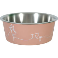 Produktbild von Zolux Love Dog Futternapf aus Edelstahl in Rosa, rutschfest, 750 ml