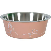 Produktbild von Zolux Love Hund Futternapf aus Edelstahl Rosa 1200 ml rutschfest