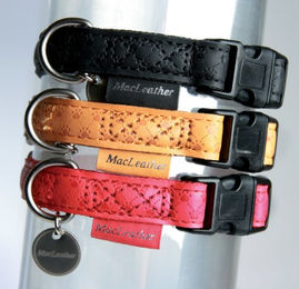 Zolux Mac Leather Hundehalsband aus Kunstleder Schwarz verstellbar 25 mm Breite – Bild 1 von 3