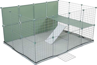 Zolux Modularer Kaninchenstall aus Draht mit 1,84 m² Fläche in Bunt und Grau – Bild 1 von 3