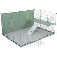 Produktbild von Zolux Modularer Kaninchenstall aus Draht mit 1,84 m² Fläche in Bunt und Grau