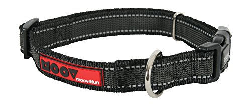 Zolux Moov Reflektierendes Hundehalsband Schwarz 15 mm breit für Halsumfang 30 bis 37 cm – Bild 1 von 2