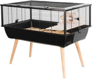 Zolux Neo Nigha Kleintierkäfig aus Holz für Ratten und Hamster Schwarz 77,5 x 47,5 x 64,5 cm – Bild 1 von 3