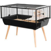 Produktbild von Zolux Neo Nigha Kleintierkäfig aus Holz für Ratten und Hamster Schwarz 77,5 x 47,5 x 64,5 cm