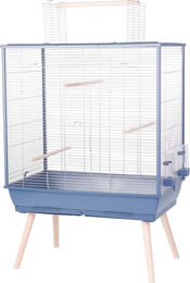 Produktbild von Zolux Neolife Vogelkäfig aus Holz in Blau für Wellensittiche und Großsittiche