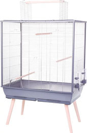 Zolux Neolife Vogelkäfig aus Holz in Grau für Wellensittiche und Großsittiche – Bild 1 von 6