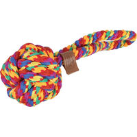 Produktbild von Zolux Rainbow Hundespielzeug aus Seil mit buntem Ball