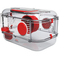Produktbild von Zolux Rody 3 Mini Hamsterkäfig für Hamster, Mäuse und Rennmäuse aus Kunststoff in Rot