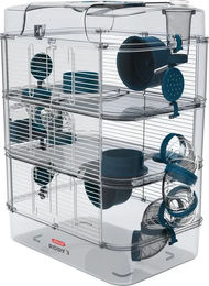 Zolux Rody 3 Trio Hamsterkäfig für Nagetiere in Blau mit Zubehör und Maßen 40 x 26 x 53 cm – Bild 1 von 3
