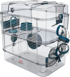 Zolux Rody3 Duo Hamsterkäfig für Hamster, Mäuse und Rennmäuse aus Kunststoff in Blau und Transparent – Bild 1 von 5