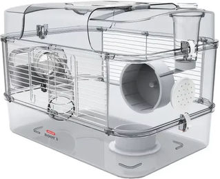 Zolux Rody3 Solo Kleintierkäfig aus Kunststoff für Hamster, Mäuse und Rennmäuse in Weiß und Transparent 41 x 27 x 28 cm – Bild 1 von 2