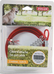 Zolux Schleppleine mit Anbindekabel und Feder für große Hunde 3 m Metall Bunt – Bild 1 von 4