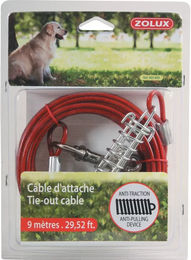 Produktbild von Zolux Schleppleine mit Anbindekabel und Feder für große Hunde in Rot - 9 m