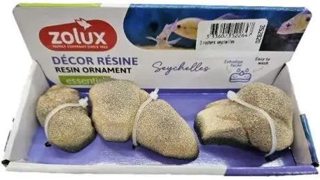 Produktbild von Zolux Seychelles Aquarium-Dekoration Felsen Beige 3er Set