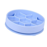 Produktbild von Zolux Slow Feeder Hundeschüssel aus Silikon mit Saugnapf Blau Größe M