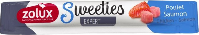 Produktbild von Zolux Sweeties Creme Hundeleckerli mit Lachs und Huhn ohne Zucker und Aromastoffe 14 g
