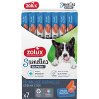 Produktbild von Zolux Sweeties Cremesnack für Hunde mit Huhn und Lachs ohne Zucker und Farbstoffe 7x14g