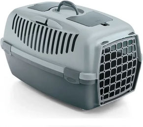 Produktbild von Zolux Transportbox aus Kunststoff für Hunde und Katzen kleiner Rassen in Blau und Grau