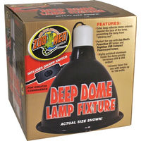 Produktbild von Zoo Med Repti Deep Dome Lampenfassung für Reptilien 160 Watt in Schwarz oder Silber