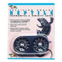 Produktbild von Zoo Med TH-22E Dual Thermometer und Hygrometer aus Kunststoff in Schwarz zur Messung von Temperatur und Luftfeuchtigkeit im Terrarium - 1 Stk.