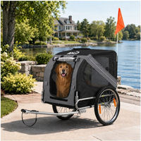 Produktbild von zoomundo Fahrradanhänger für Hunde in Dunkelgrau Schwarz mit Silber Frame