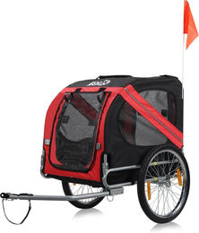 zoomundo Fahrradanhänger für Hunde in Rot-Schwarz mit Silver Frame – Bild 1 von 1