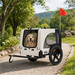 zoomundo Fahrradanhänger Jacky für Hunde in Beige/Schwarz – Bild 1 von 1