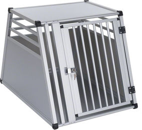 Produktbild von zooplus Autohundebox AluRide Transportbox aus Aluminium Größe M Grau Silber