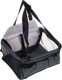 Produktbild von zooplus Autositz Booster für Hunde mittlerer Rassen aus wasserabweisendem Polyester in Grau oder Schwarz B 44 x T 38 x H 35 cm