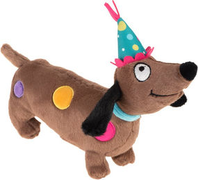 Produktbild von zooplus B'day Dog Plüschspielzeug für Hunde in Braun und Bunt aus Polyester 24 x 6 x 19 cm