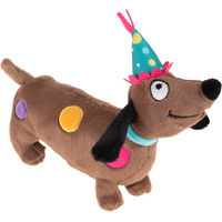 Produktbild von zooplus B'day Dog Plüschspielzeug für Hunde in Braun und Bunt aus Polyester 24 x 6 x 19 cm