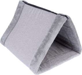 Produktbild von zooplus Basics 2-in-1 Katzenhöhle Grau aus Polyester L 43 x B 35 x H 30 cm
