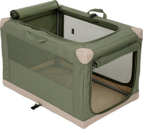 Produktbild von zooplus Basics Faltbare Hundebox Transportbox aus Polyester Grün Größe L 91 x 61 x 58 cm