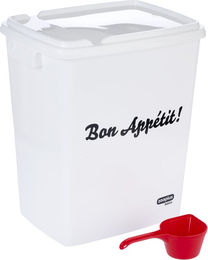 Produktbild von zooplus Basics Futterbehälter aus Kunststoff Weiß 27 l für Hunde und Katzen - 10 l