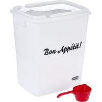 Produktbild von zooplus Basics Futterbehälter aus Kunststoff Weiß 27 l für Hunde und Katzen - 10 l