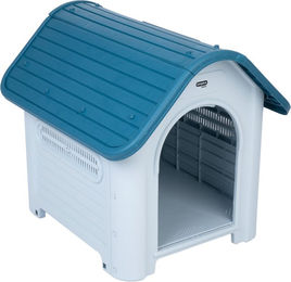 Produktbild von zooplus Basics Hundehütte aus Kunststoff blau wasserdicht B 72 x T 87 x H 75 cm