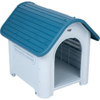 Produktbild von zooplus Basics Hundehütte aus Kunststoff blau wasserdicht B 72 x T 87 x H 75 cm