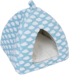 Produktbild von zooplus Basics Katzenhöhle Fluffy Blau Weiß aus Polyester