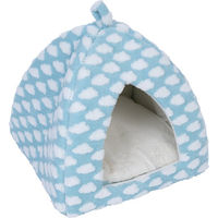 Produktbild von zooplus Basics Katzenhöhle Fluffy Blau Weiß aus Polyester