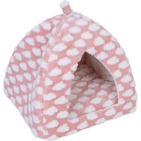 Produktbild von zooplus Basics Katzenhöhle Fluffy Rosa Weiß aus Polyester