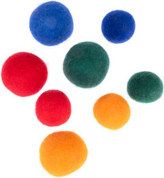 Produktbild von zooplus Basics Katzenspielzeug Filzbälle aus Wolle 8er Set bunt